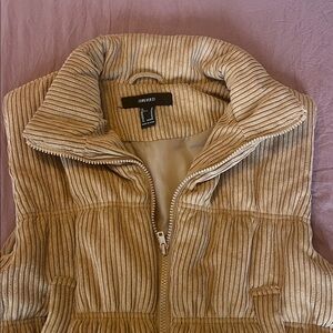 Forever 21 Tan Corduroy Puffer Vest